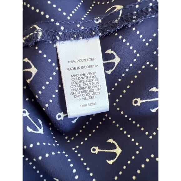 Express The Portofino Shirt Anchor Print Navy Size Large Beach Cruise Resort - Picture 9 of 13